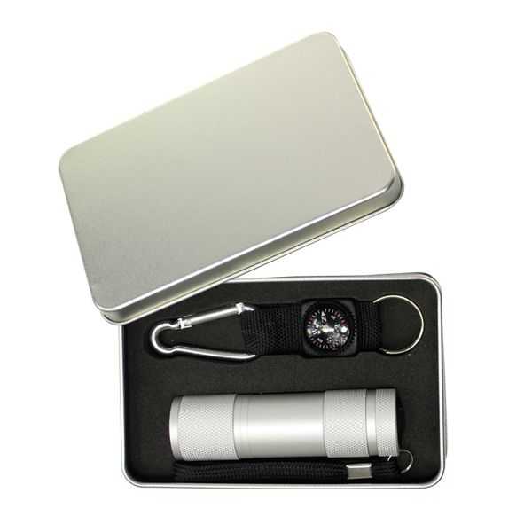 Atlantic Torch & Carabinar Keyring, 90mm W x 25mm H