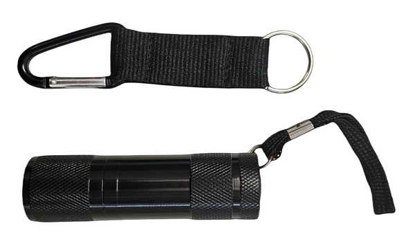 Mountaineer Torch & Carabinar Keyring Set, 90mm W x 25mm H